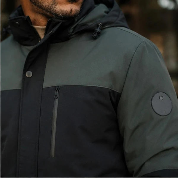 Jaqueta Masculina Mavero em Interior Forrado Térmico a Prova D'Água e Capuz Removível +BRINDES: Relógio, Cinto e Carteira