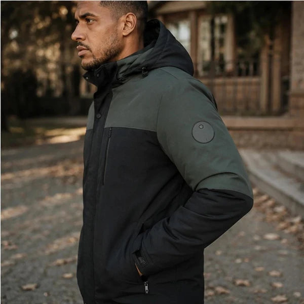 Jaqueta Masculina Mavero em Interior Forrado Térmico a Prova D'Água e Capuz Removível +BRINDES: Relógio, Cinto e Carteira